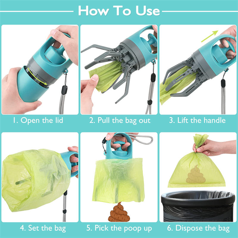 Fantastic Portable Lightweight Dog Pooper Scooper With Built-in Poop Bag Dispenser